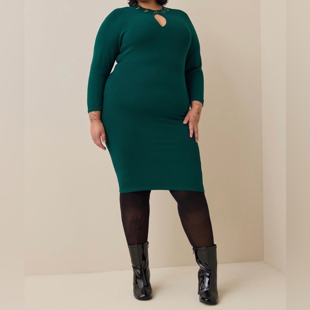 Torrid - Long Sleeve Sweater Grommet dress